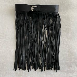 Nasty Gal Black Fringe Belt